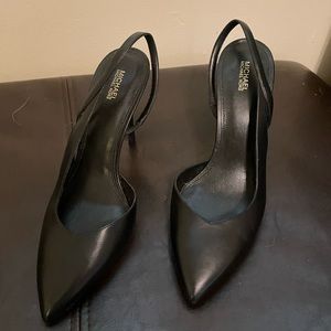 MK slingback black heals